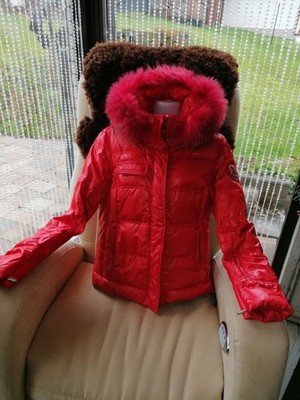 Premium Skijacke Vist Gr. M 38 orange Pelz