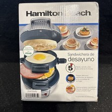 Sandwichera Hamilton Beach Desayuno con Temporizador - Gris Oscuro -25478 Nueva En Caja