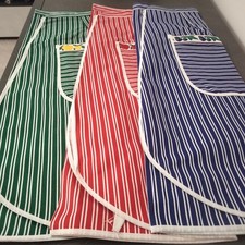 Grembiule da cucina vita  ALBERICA senza pettorina cotone 100% riga doppia