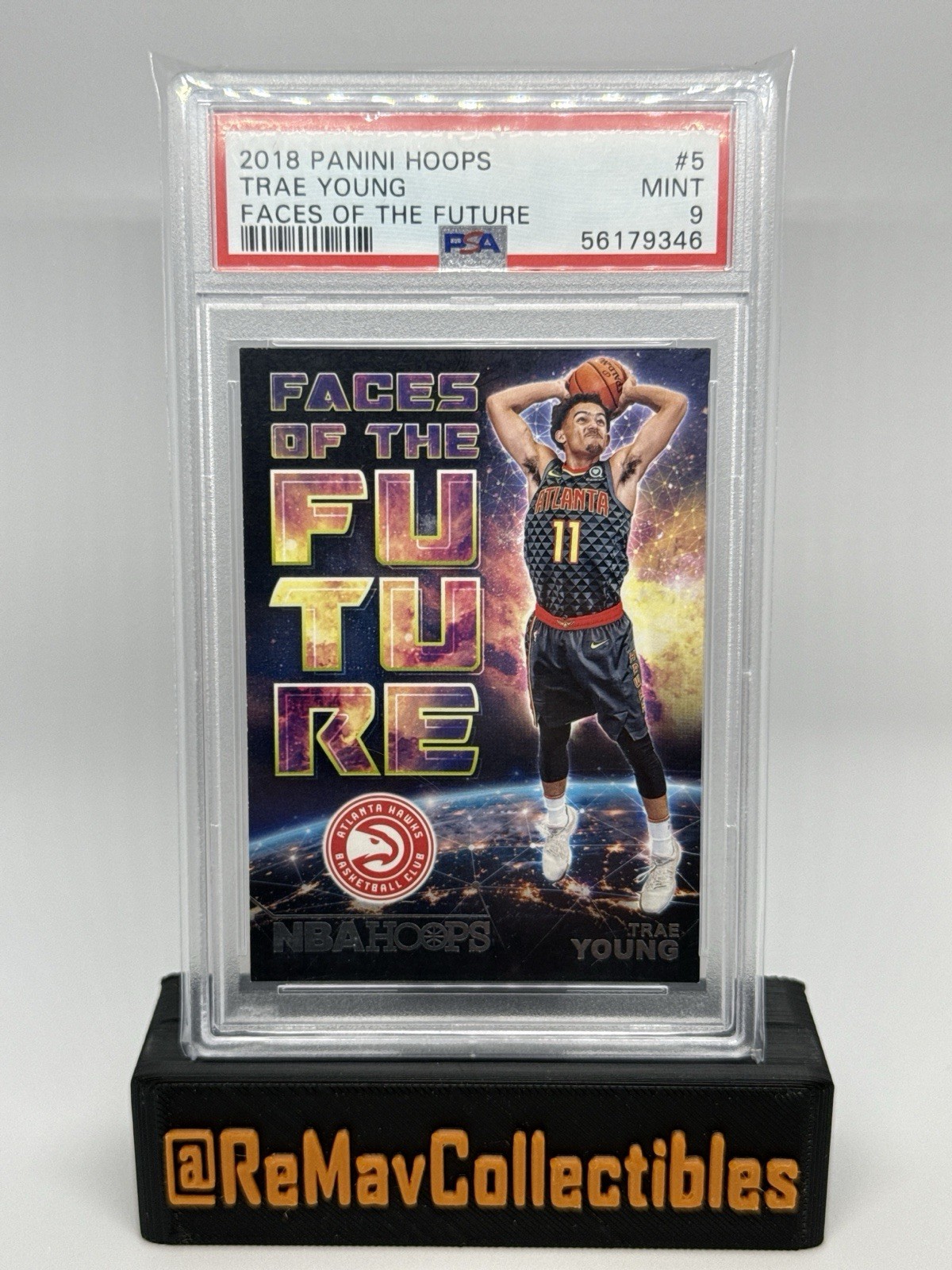 2018-19 Panini NBA Hoops - Faces of the Future Trae Young #5 (RC) PSA 9 MINT