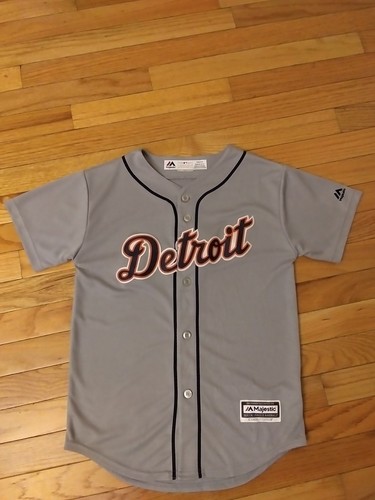Detroit Tigers MLB Majestic Cool Base Road Jersey Youth Size M (10/12)