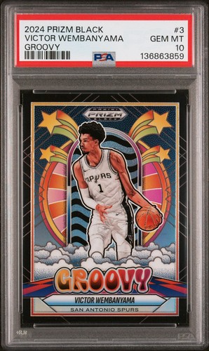 2024 Prizm Black Victor Wembanyama Groovy PSA 10 Case Hit #3 SPURS POP 15
