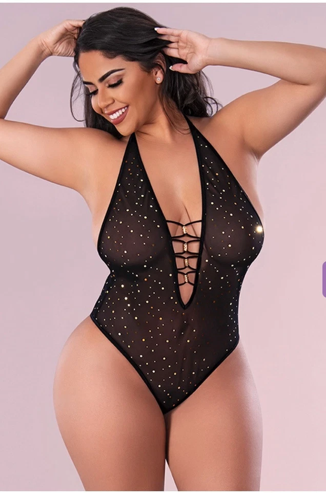 Peluche MAGIC SILK-Expuesto Brillo y Glamour con Entrepierna a Presión | PLUS 1X-3X | Foto 2 de 4