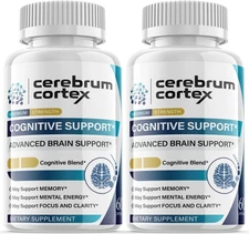 (2 Pack) Cerebrum Cortex - Nootropic Memory Booster Dietary Supplement for Focus