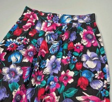 Floral Whimsigoth Pencil Skirt 90s Linen Blend Dark Romance Made in USA 28x23
