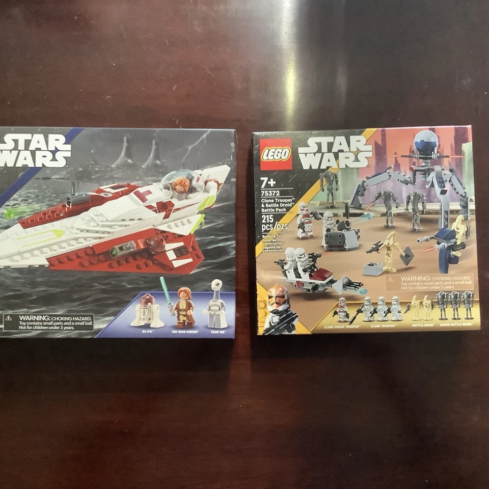 conjuntos lego star wars novos Obi-Wan Star fighter 75333 e Battle Pack 75372 - Imagem 3 de 3