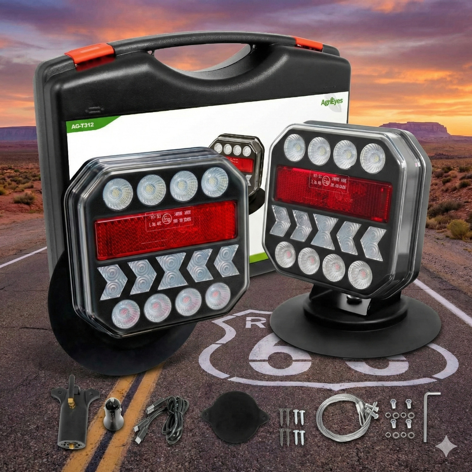 Magnetic Wireless Trailer Lights – LED Tail Lights for Truck, RV, Boat, Trailer