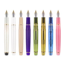 Colours Jinhao 82 Fountain Pen Acrylic Big Size Pen EF/F Golden/Silver Pen DV0Zp