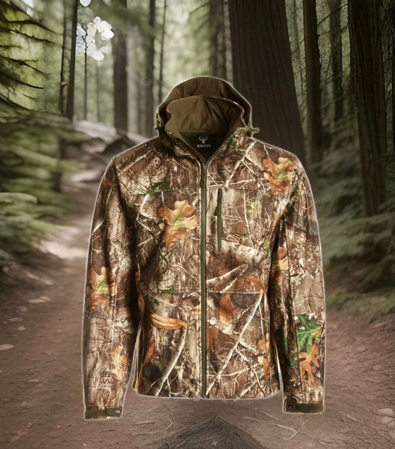 King's Hunter Wind Defender Realtree Camo,Weatherproof Jacket ( LARGE)