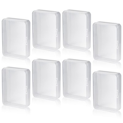 Playing Card Deck Cases 8Pcs Clear Plastic Playing Card Boxes Snaps Closed Po...
