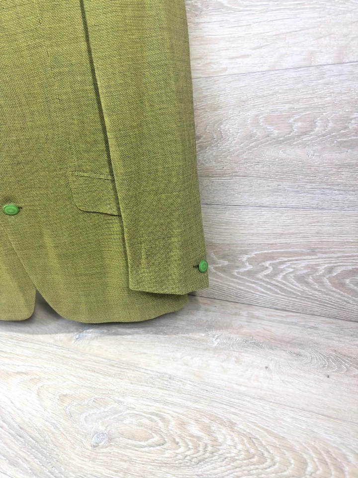 Versace Classic V2 Men's Vintage Lime Green Wool Blazer Made in Spain Size 40R - Image 3 of 4