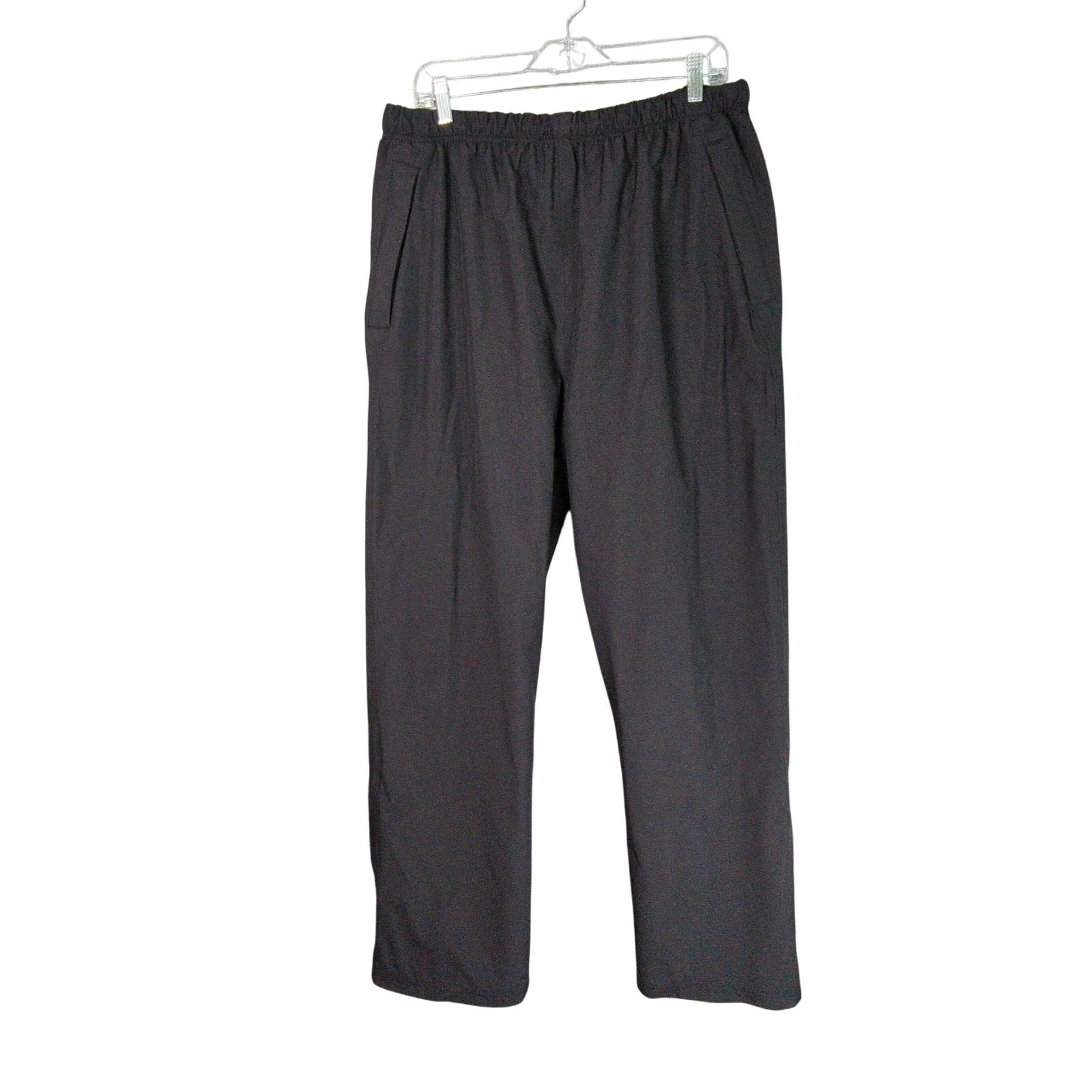 REI Elements Rain Pants Mens L Black Nylon Drawstring Waist