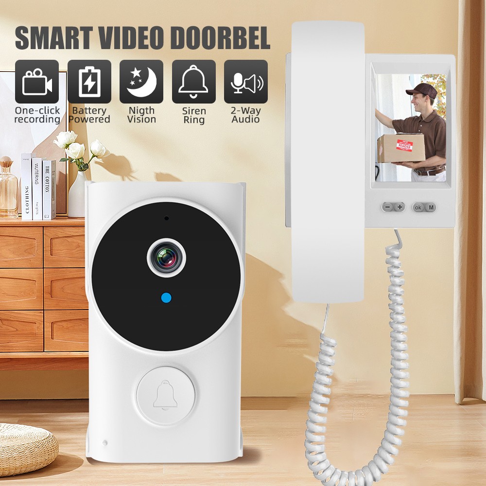 1080P HD Wireless Smart Doorbell with 2-Way Audio and Video Intercom-image