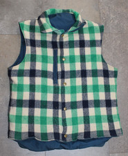 VTG Woolrich Men's Wool Plaid Flannel Reversible Vest L Outdoor Gorpcore USA 90s