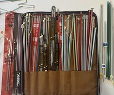 Vintage Large Mixed Lot Of Knitting Needles Etc NEW Used W Carrying Case