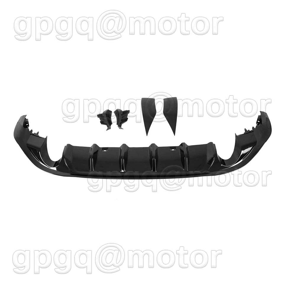 For VW Golf MK7.5 GTI 18-2021 TCR Style Gloss Blk Rear Bumper Shark Fin Diffuser - Image 2 of 4