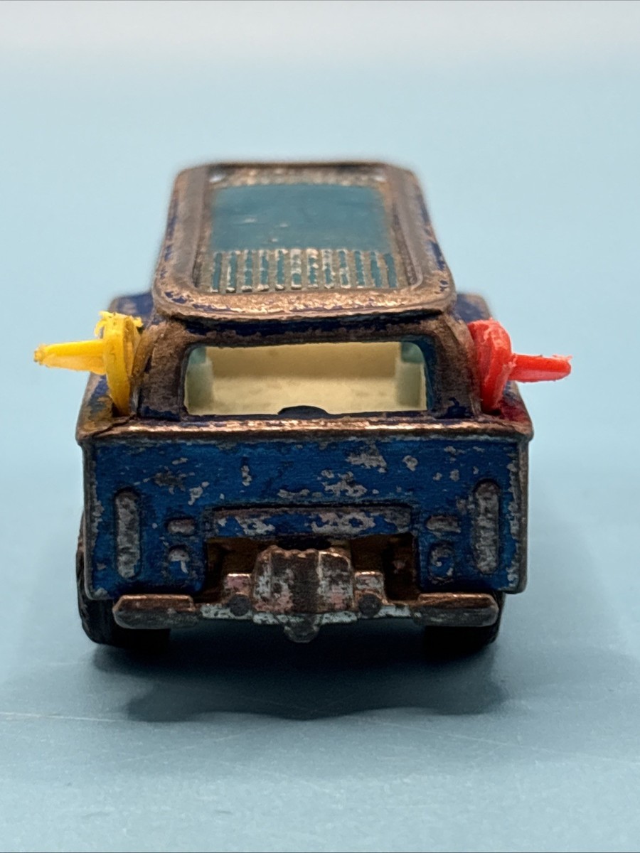 1969 Hot Wheels Redline Volkswagen Beach Bomb HK Blue With Boards Flower Decals