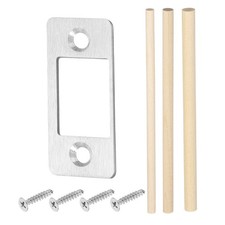 2 Set 57mm x 25.4mm Stainless Steel Deadbolt Strike Plate, Silver