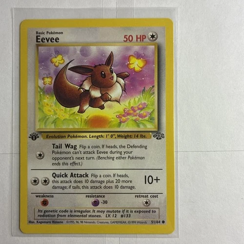 Eevee 51/64 Jungle Regular 1ST EDITION  Between NM And LP