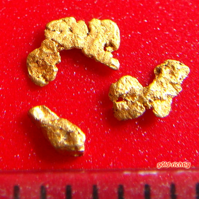 3 GOLDNUGGETS aus Alaska Goldnugget Goldbarren Goldmünze Gold Nuggets Geschenk