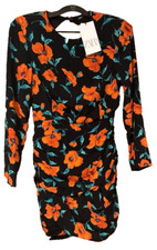 Zara Blogger Fav Red Black Floral Open Back Print Mini Dress NWT