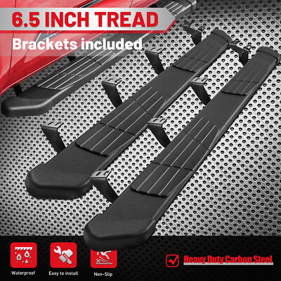FOR 22-25 Toyota Tundra Crew Max Side Step 6.5'' Running Board Nerf Bar Black T