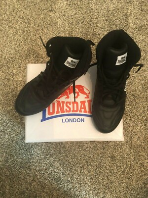 LONSDALE Juniors Black/White Athletic Boxing Boot Size 6.5