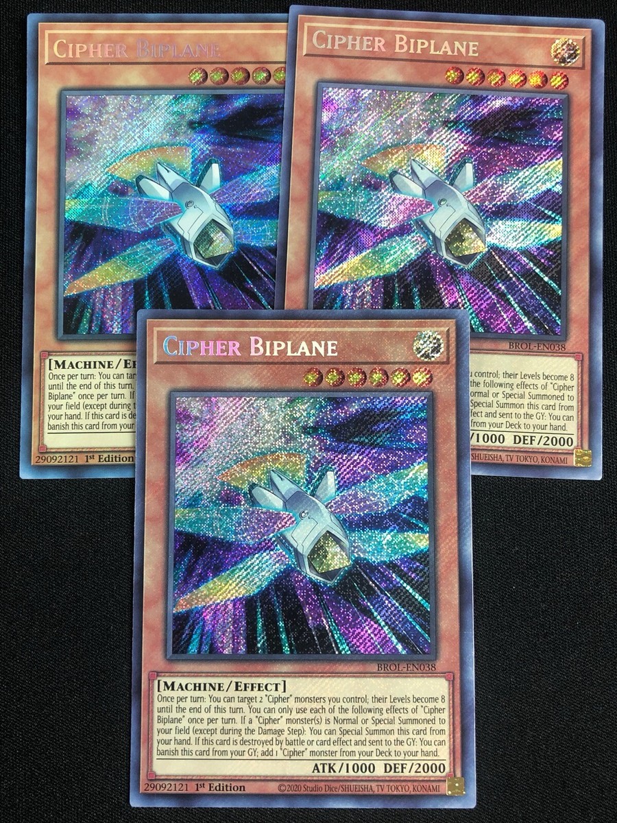 YUGIOH CIPHER BIPLANE BROL-EN038 1ST SECRET X3 NM | eBay