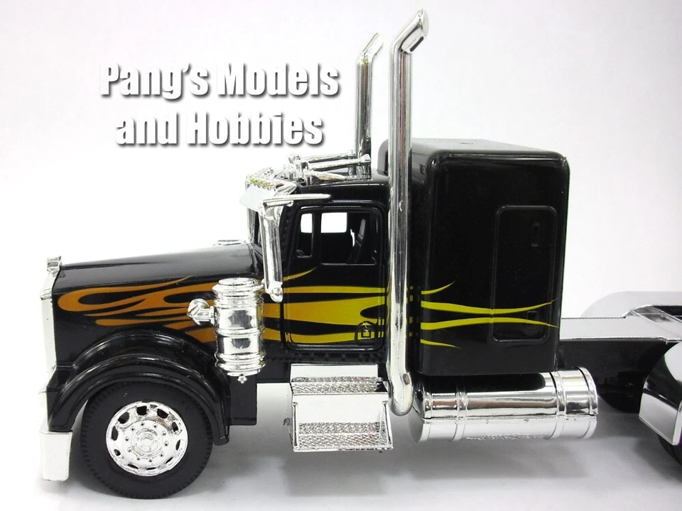 Kenworth W900 Custom Truck Cab 1/32 Scale Diecast Model - BLACK - YELLOW - Image 3 of 4