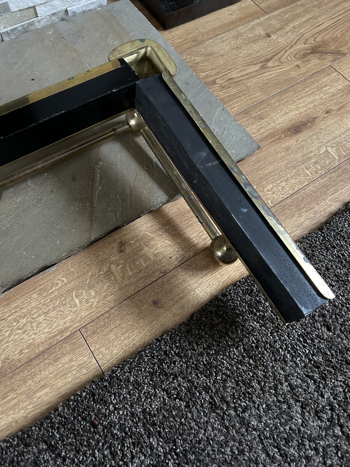 Vintage Brass Fireplace Fender Extendable Adjustable Hearth Kerb eBay