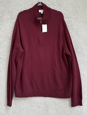 Goodfellow Sweater Mens 2XL Red Burgundy 1/4 zip Pullover Long Sleeve NWT