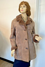 Nice Lakeland Shearling Sheepskin Fur Jacket Coat Brown Made In England Size S