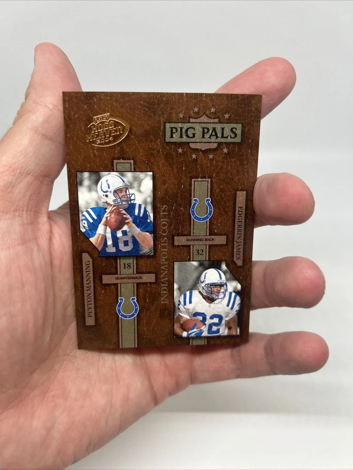 2004 Donruss Hogg Heaven Pig Pals #13 Peyton Manning Edgerrin James #/1050 - Image 3 of 3