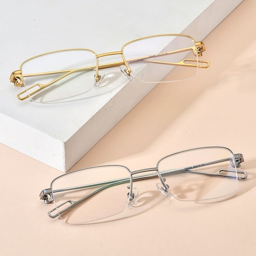 Monturas de gafas de aleación de titanio para hombre de negocios medio borde gafas ópticas 55-18-145 - Imagen 6 de 15