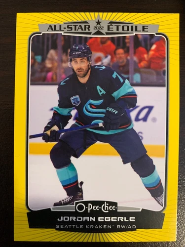 OPC 2022-23 JORDAN EBERLE ALL STAR YELLOW BORDER HOCKEY CARD #525