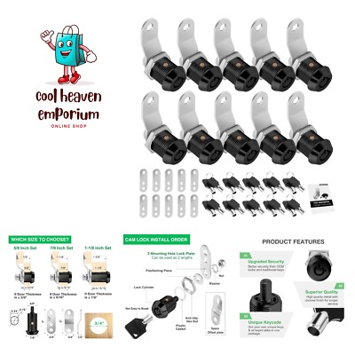 #ad 10 Pack Tool Box Lock with Keys 5 8quot; RV Storage Lock Keyed Alike Cabinet Lo... $55.99