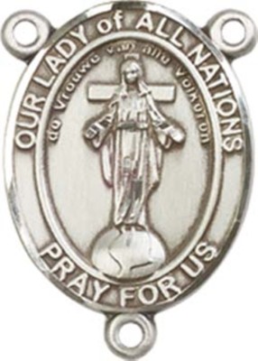 Our Lady of All Nations Sterling Silver Rosary - 16 Color  Our Lady of All Nations Sterling Silver Medal display picture 1