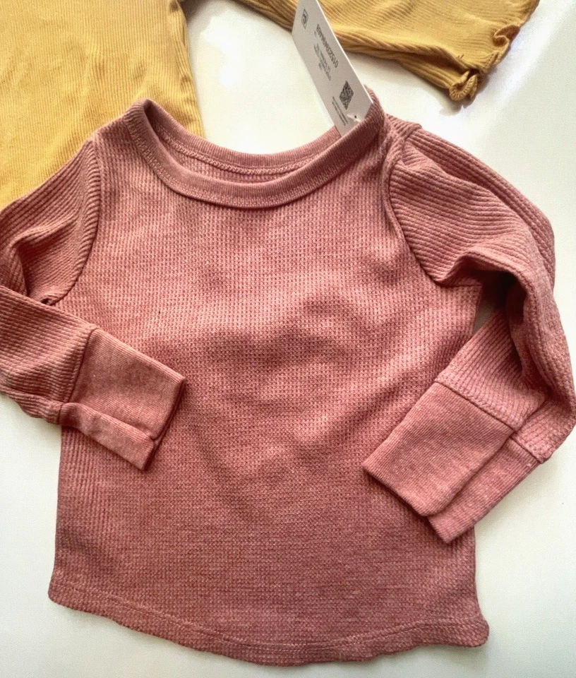 Garanimals Niña Bebé Niño 12 Meses Manga Larga Rosa Mostaza Lote 2 Piezas Nuevo Foto 3 de 4