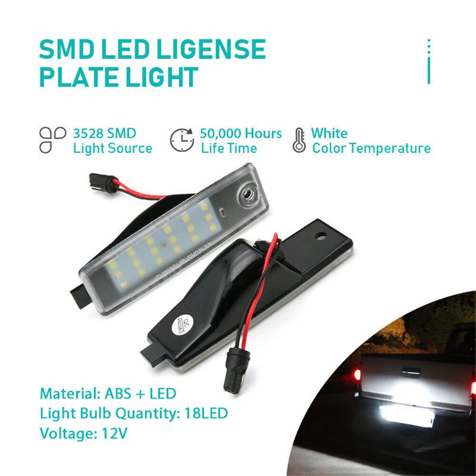 2 Piezas Para SCION xB 2003-06 Blanco LED Número Placa Luz Lámpara Trasera Bombilla Foto 2 de 4