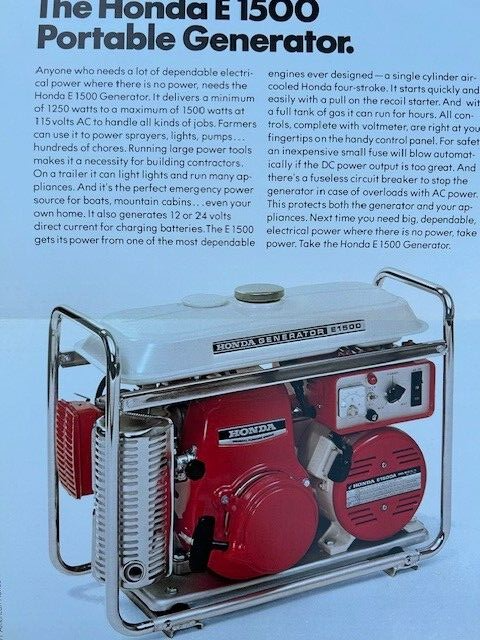 Rare Vintage Original HTF Honda Generator E 1500, ER 400 flyers | eBay