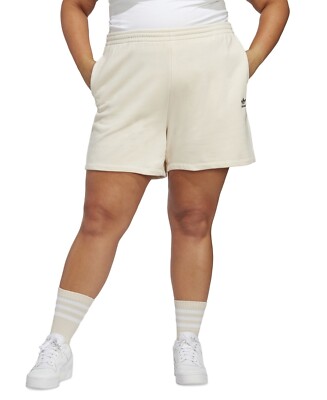 NWT Adidas Women Pull On Essentials Athletic Shorts White Plus Size 2X $35 JJ337