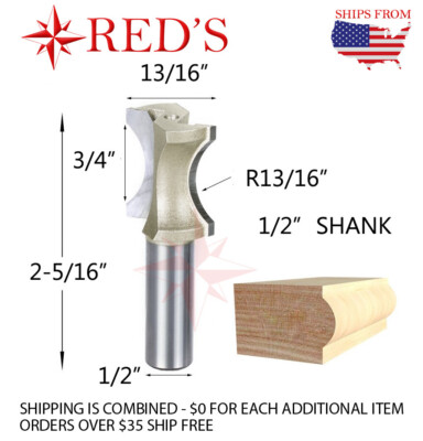Tideway Carbide PRO LC06051208 3/4'' Convex Edging Bit 1/2'' shank router bit
