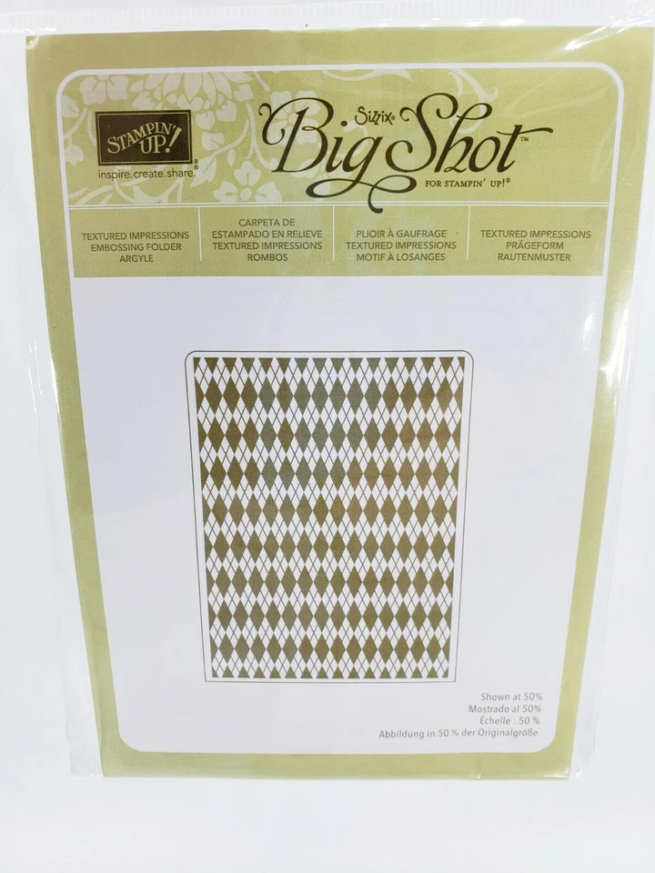 Stampin Up! Big Shot Textured Impressions Lot of 6 NEW Argyle Vine Street Arrows - Image 3 of 4