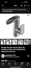 Single Handle Vanity Sink, Rv Lavatory Silver Grey Waterfall Bathroom Faucet
