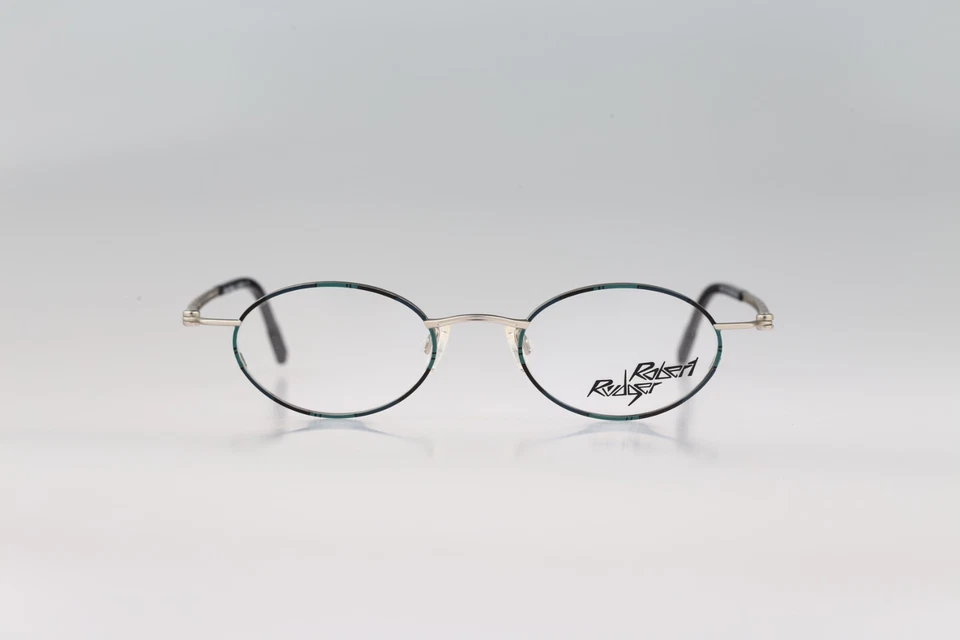 Robert Rudger 2265 010 5S, 90s verde y plata steampunk marcos de gafas ovalados Foto 2 de 4
