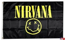 NIRVANA Smiley Face 3x5 Flag Wall 3 x 5 Banner Man Cave Flags USA New