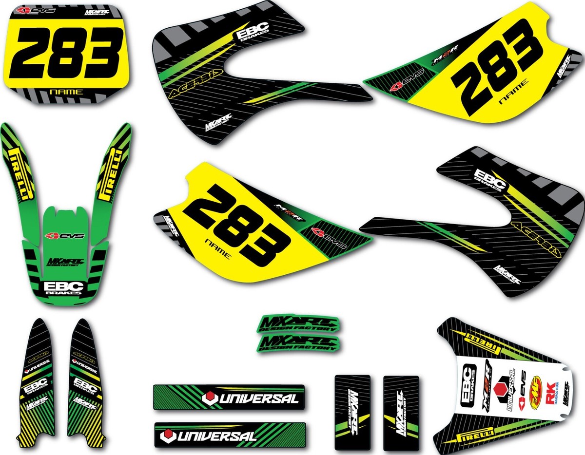 Kawasaki KX 85 1998 - 2013 Full Custom Graphic Kit -FACTORY STYLE