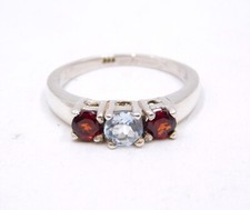 2.94 Gm 925 Sterling Silver Natural Multi Cut Gemstone Handmade Ring Size 7" US