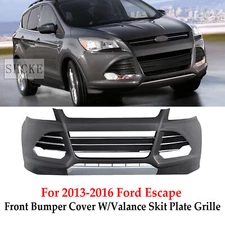 Front Bumper Cover Valance Grille Assembly Set For 2013-2016 Ford Escape