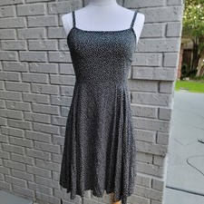 Gap Sun Dress XS Black with White Dots Square Neck Cami Adjustable Straps